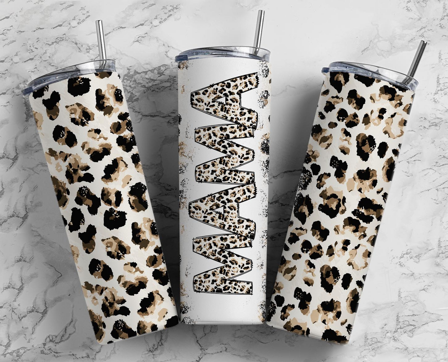 Mama Leopard Print Tumbler — 20oz