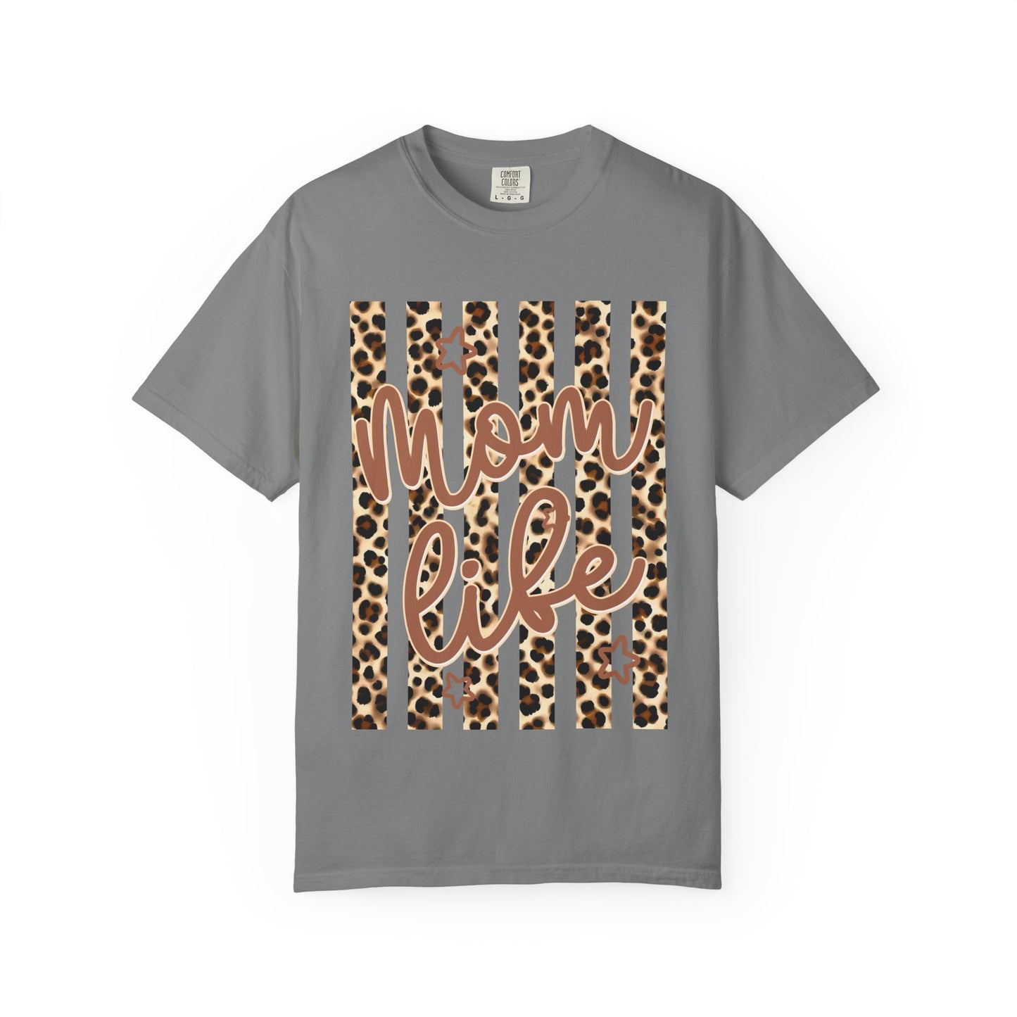 leopard mom life t-shirt