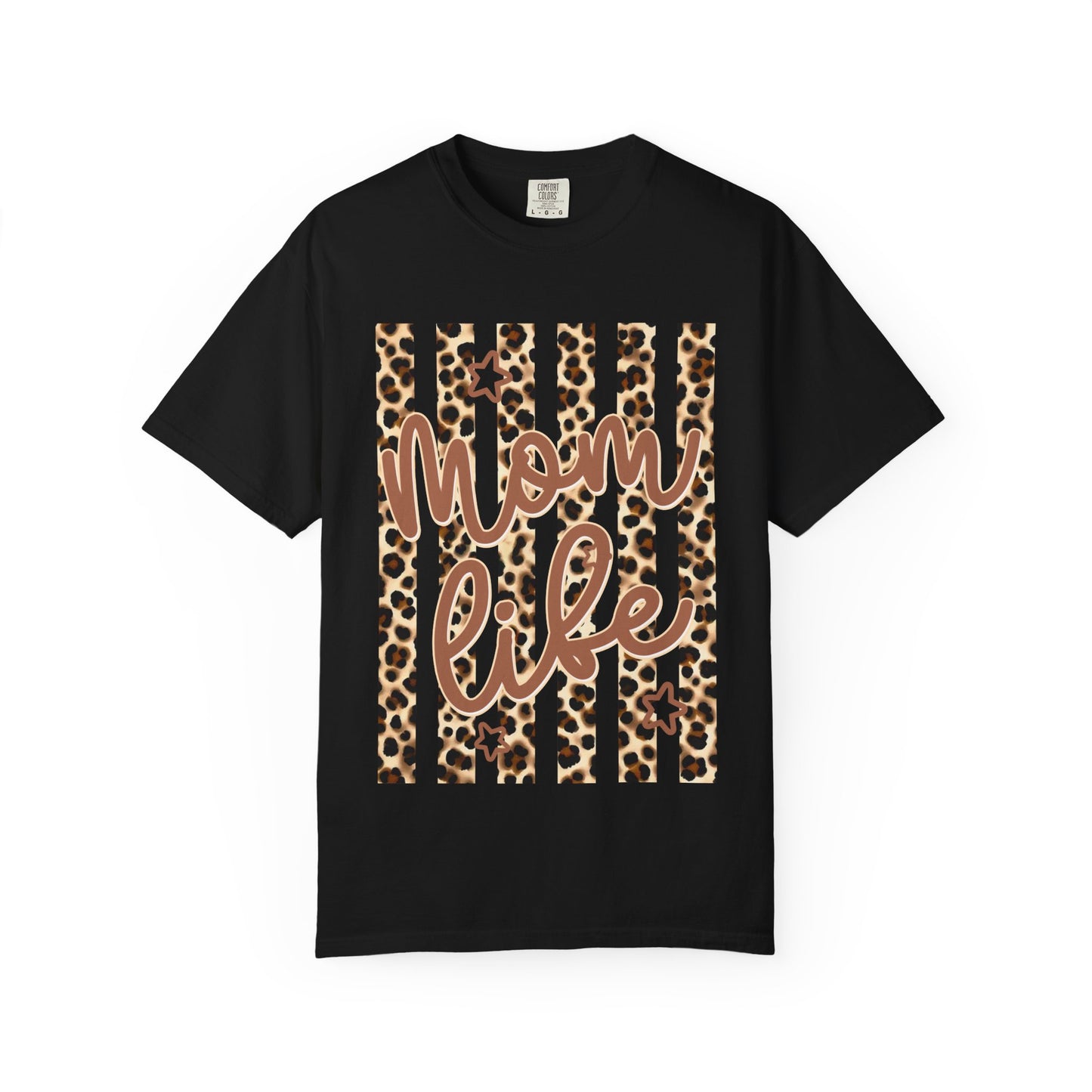 leopard mom life t-shirt
